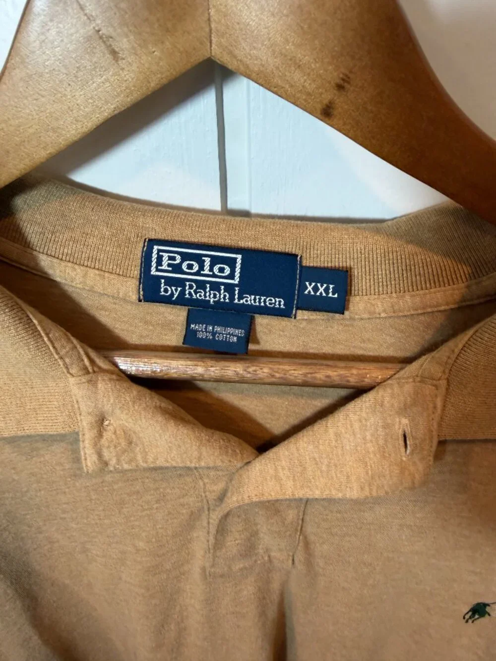 Polo Ralph Lauren Men's Long Sleeve Polo Shirt Tan Beige Pony Logo XXL